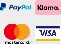 Zahlung mit Paypal, Mastercard, Visa, Klarna